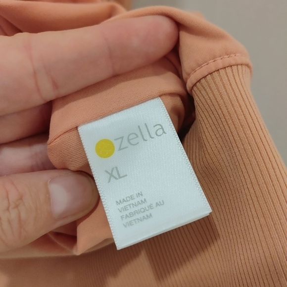 Zella Bomber Jacket Longline Peach Orange Full Zip Long Sleeve Light Athletic XL - Picture 7 of 9